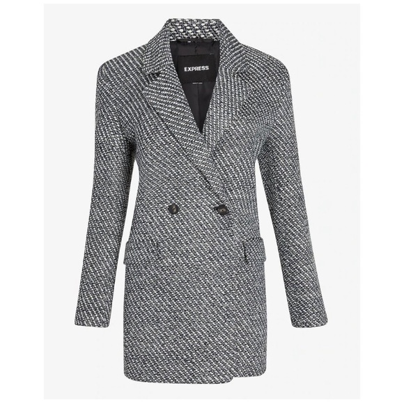 Express Tweed Metallic Blazer Coat - Picture 4 of 5